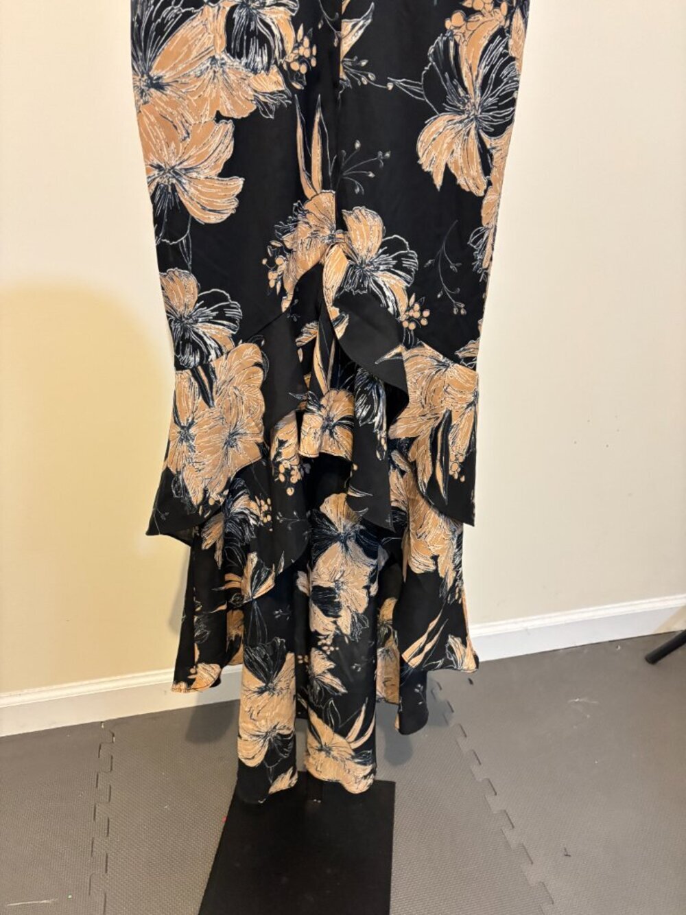 Lulus Darling Daylily Black Floral Ruffle Hi Low Hem Maxi Dress - Picture 9 of 12